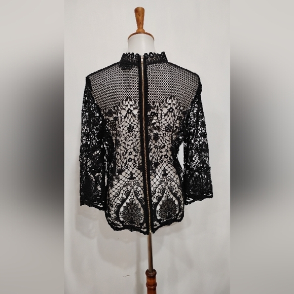 RETRO BLACK LACE TOP - Picture 3 of 8